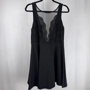 Lulu's Black Lace Mini Dress